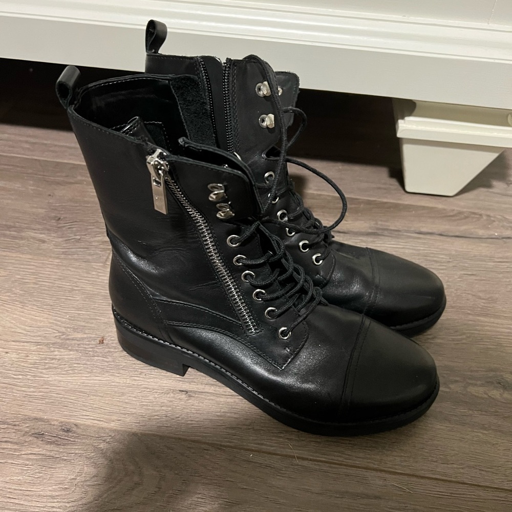 Marc Fisher Black Lace Up Boots